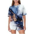thumbnail image 2 of Women's Pajama Set Under $10 Short Sleeve And Shorts Casual Loose Printing Round Neck Short Sleeved Shorts Pajamas Suit, 2 of 5