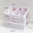 thumbnail image 1 of Caja de almacenamiento de cosméticos transparente para estudiantes, caja de almacenamiento de escritorio con cajón, gran capacidad, para lápiz labial, papelería, 1 of 6