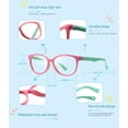 thumbnail image 2 of LNKOO nti Blue Light Glasses for Kids Computer Glasses,Silicone Goggles Soft Frame UV Protection Anti Glare Eyeglasses Computer Glasses Video Gaming Glasses (2 pks Pink-Green+Blue-Yellow), 2 of 7
