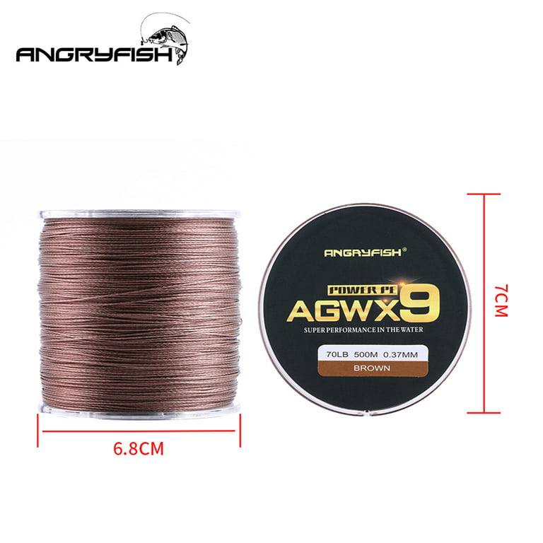 Diominate Multicolor X9 PE Line 9 Strands Weaves Braided 500m/547yds Super Strong Fishing Line 15lb-100lb, Size: 0.4#: 0.10mm/15LB