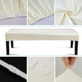 thumbnail image 4 of Zhudiyof Stretch Dining Bench Cover, Anti-Dust Removable Bench Slipcover, PU Waterproof Bench Seat Protector Cover for Living Room, Bedroom, Kitchen, Beige, 4 of 7