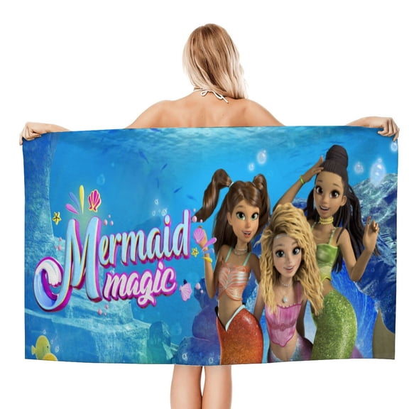 Mermaid Magic Gifts Beach Towel for Women Girl Birthday Inspired Fan Bath Outdoor Music Lover