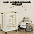 thumbnail image 4 of Bxaolu Laundry Baskets,Laundry Basket With Wheels,Laundry Hamper With Wheels,Dorm Laundry Hamper, Laundry Basket Plastic, 18.11"H x 15"L x 11.22"W, Beige, 4 of 7