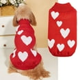 thumbnail image 2 of Valentine Dog Sweater Dog Valentines Clothes Outfit Knitted Heart Sweater for Small Medium Large Dogs Pets (Red, X-Large), 2 of 10