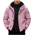 thumbnail image 3 of Timoontee Men 3 In 1 Hooded Ski Jacket Detachable Inner Fleece Coat Full Zip Multiple Zipper Pockets Windproof Waterproof Loose Fit Outer Coat For Outdoor Hiking Camping Winter Male Outerwear Pink L, 3 of 8