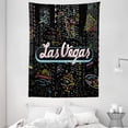 thumbnail image 1 of Las Vegas Tapestry, Colorful Elements of Vegas Entertaintment Monochrome Buildings Sax and Bar Signs, Wall Hanging for Bedroom Living Room Dorm Decor, 60W X 80L Inches, Multicolor, by Ambesonne, 1 of 2