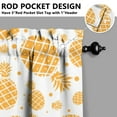 thumbnail image 5 of Kitchen Curtains 36 Inch Short - 3 Panel Set Pineapple Print, Rod Pocket Window Curtains 100% Polyester, Tropical Fruit Valance for Farmhouse, Cafe, Living Room, Bedroom, Easy Wash, 5 of 6
