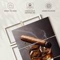 thumbnail image 6 of Elephant Stock Cigar On Whiskey Glass Wall Art - Vertical Multi Panel Canvas - Dining Room Wall Decor - Food And Drink Multi Panel - Gray And Brown Decor - 20" x 32", 6 of 8