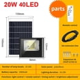 thumbnail image 1 of Reflector solar Focos solares Luz LED 5M Cable Jardín al aire libre Casa Control remoto Luz de inundación impermeable Lámpara solar al aire libre Tan Jianjun unisex, 1 of 2