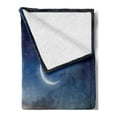thumbnail image 2 of Ocean Soft Flannel Fleece Throw Blanket, Sunset Sky with Moon and Stars Horizon Scenery Fantasy View Artwork Print, Cozy Plush for Indoor and Outdoor Use, 60" x 80", Navy Yellow Orange, by Ambesonne, 2 of 5