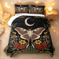 thumbnail image 2 of Homewish Boho Moths Twin Quilt Set,Wild Floral Mushroom Twin Coverlet Set,Black Gold,Black Reversible,2pcs, 2 of 7