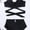 Black, variant on Top-kevin Women's Triangle Bikini Sets Sexy Halter String Two Piece Swimsuits Tie Trim Bathing Suit Trendy Beach Swimwear