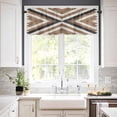 thumbnail image 3 of Kitchen Curtains Set, Brown Black Kitchen Curtains and Valances Set, Boho Wooden Modern Geometric Abstract Rod Pocket Tier Curtains 24 Inch Length for Cafe/Bedroom Windows, 3 of 6