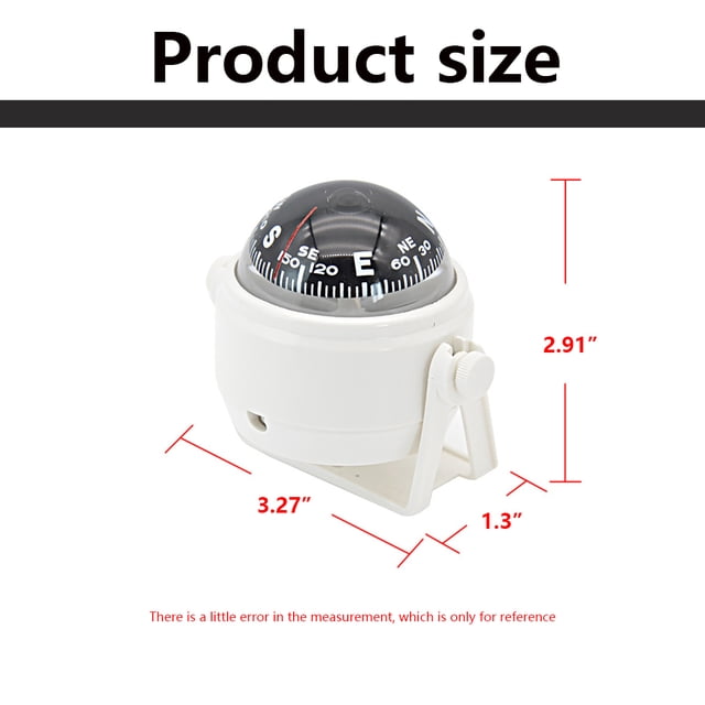 pitrice 1 Set Boat Compass Direction Display Equipment Practical Simple Navigation Tools Sailing Tool with Clear Displaying for Outdoor White