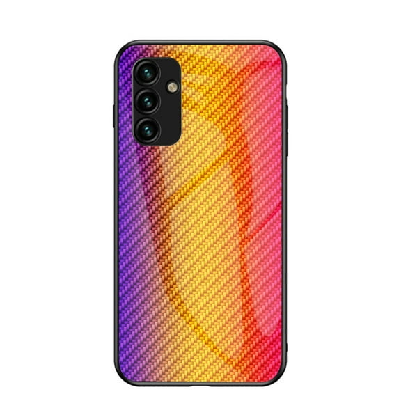 ELEHOLD Case for Samsung Galaxy A54 5G, Shockproof Luxury Carbon Fiber Textured Glass Case Cover,Gold