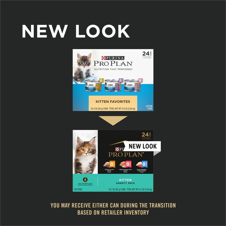 Purina Pro Plan, Wet Kitten Food Variety Pack, 3 oz, 24pk