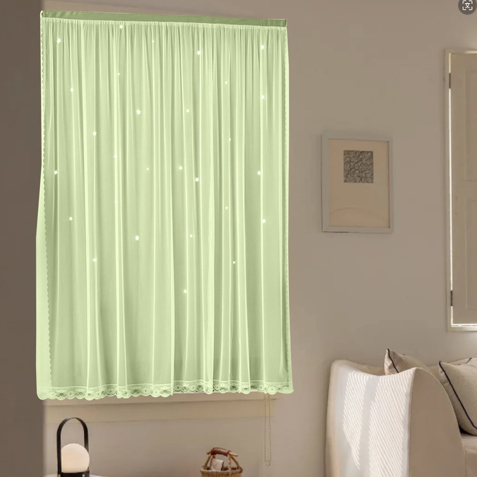 Blackout Curtains with Sheer Overlay Noise Reduction Panels for Bedroom and Living Room Light Blocking and Energy Saving, 59.05*39.37 inches, Set of 1