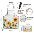 thumbnail image 3 of White Sunflower Bee Butterfly Pattern Apron-Garden Aprons for Women with Pockets-Cotton Linen Waterproof Kitchen Cooking Gardening Aprons Adjustable for Kitchen,Cooking,BBQ and Salon 33x27 Inch, 3 of 7