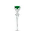 thumbnail image 3 of ANGARA Lab Grown Vintage Style Round Emerald Engagement Ring with Leaf Motifs for Women in 14K White Gold (Size-6mm) | May Birthstone, Anniversary, Jewelry Gift for Women | Lab-Grown Emerald Ring, 3 of 8