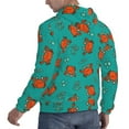 thumbnail image 6 of Picia Colorful Crab Pattern Casual Men's Hoodie - Lightweight Hooded Sweatshirt with Kangaroo Pocket, Comfortable Pullover for Everyday, Travel-Small, 6 of 7