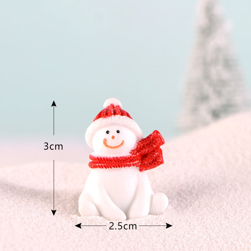 Micro Landscape Christmas Figurines Miniature Snowman Xmas Tree Santa Claus 