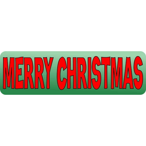 10in x 3in Merry Christmas Bumper Sticker Vinyl Holiday Decal Stickers