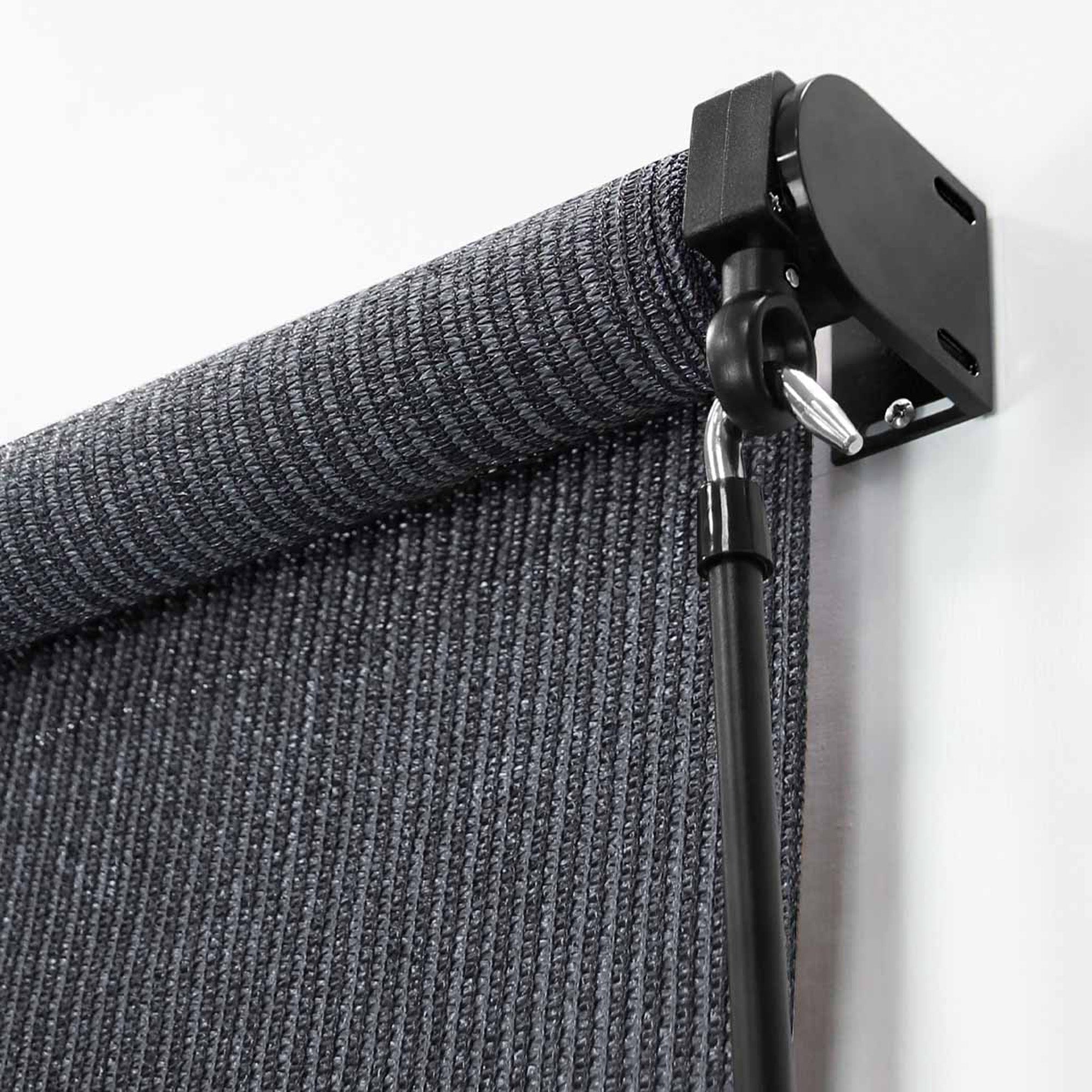 Lumi Home Furnishings 96-inch x 96-inch UV Blocking Fade Resistant Fabric Exterior Roller Shade_Gray