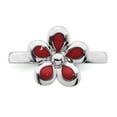 thumbnail image 4 of 925 Sterling Silver Stackable Expressions Polished Red Enameled Flower Ring Size: 8; for Adults and Teens; for Women and Men, 4 of 5