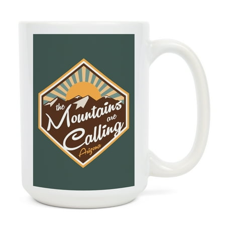 

15 fl oz Ceramic Mug Arizona The Mountains are Calling Contour Dishwasher & Microwave Safe