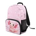 thumbnail image 2 of POLERO Cute Axolotl Heart Print Waterproof Backpack for Work School, Large Capacity Front Pocket Polyester Fabric School Backpack, 2 of 10