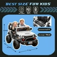 thumbnail image 6 of Xuanlur 24V Ride on Toys for Big Kids, 2 Seater Electric Vehicle with Remote Control, 400W Motor, Electric Ride On Truck wtih 20in Wide Seat, 3 Speeds, Lights, Bluetooth, Capacity 110 lb, White, 6 of 10