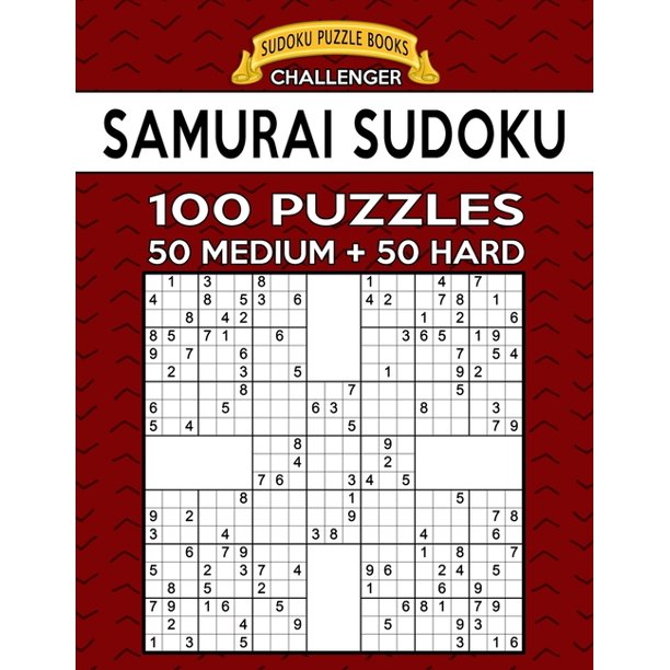 challenger samurai sudoku 100 puzzles 50 medium 50 hard for advanced players paperback walmart com walmart com