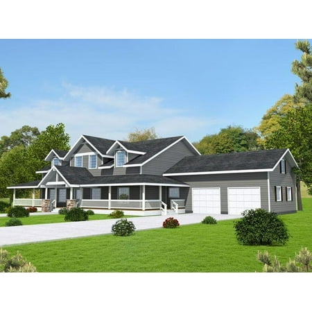001-2267: Country Traditional 3 Bed, 3 Bath Luxury Home Plan, 3727 Sq Ft: Full Blueprints with License to Build by Home Plan Marketplace - Lesuto