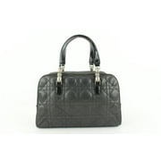 Angle View: Dior Black Perforated Cannage Quilted Leather Boston Bag 549da611
