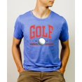 thumbnail image 3 of Red White & Blue Golf Shirt for Men Golf Ball and Stars T-Shirt for Golfer Heather Blue Shirt Adult X-Large, 3 of 5