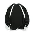 thumbnail image 2 of EOYWHK Summer Sweater Men Casual Fashion Shirts V-Neck Patchwork Pullover Long Sleeve Tops, 2 of 3