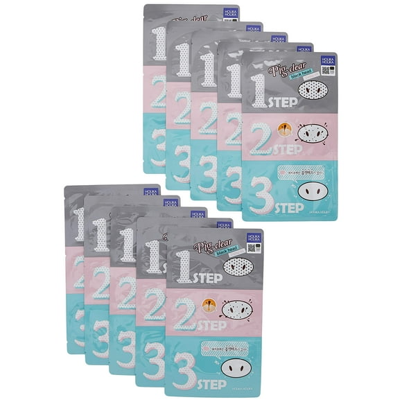 Kit de 3 pasos HOLIKA HOLIKA Cabeza de cerdo transparente negra, 10 hojas
