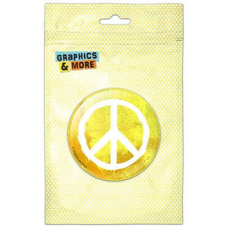 

Yellow Peace Sign Distressed Texture Refrigerator Button Magnet