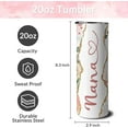 thumbnail image 2 of 20 oz Nana Skinny Tumblers with Lid and Straw, Stainless Steel Vacuum Insulated Travel Coffee Mug Cup Water Bottle, Grandmas Birthday Gifts for Grandmother, 2 of 5