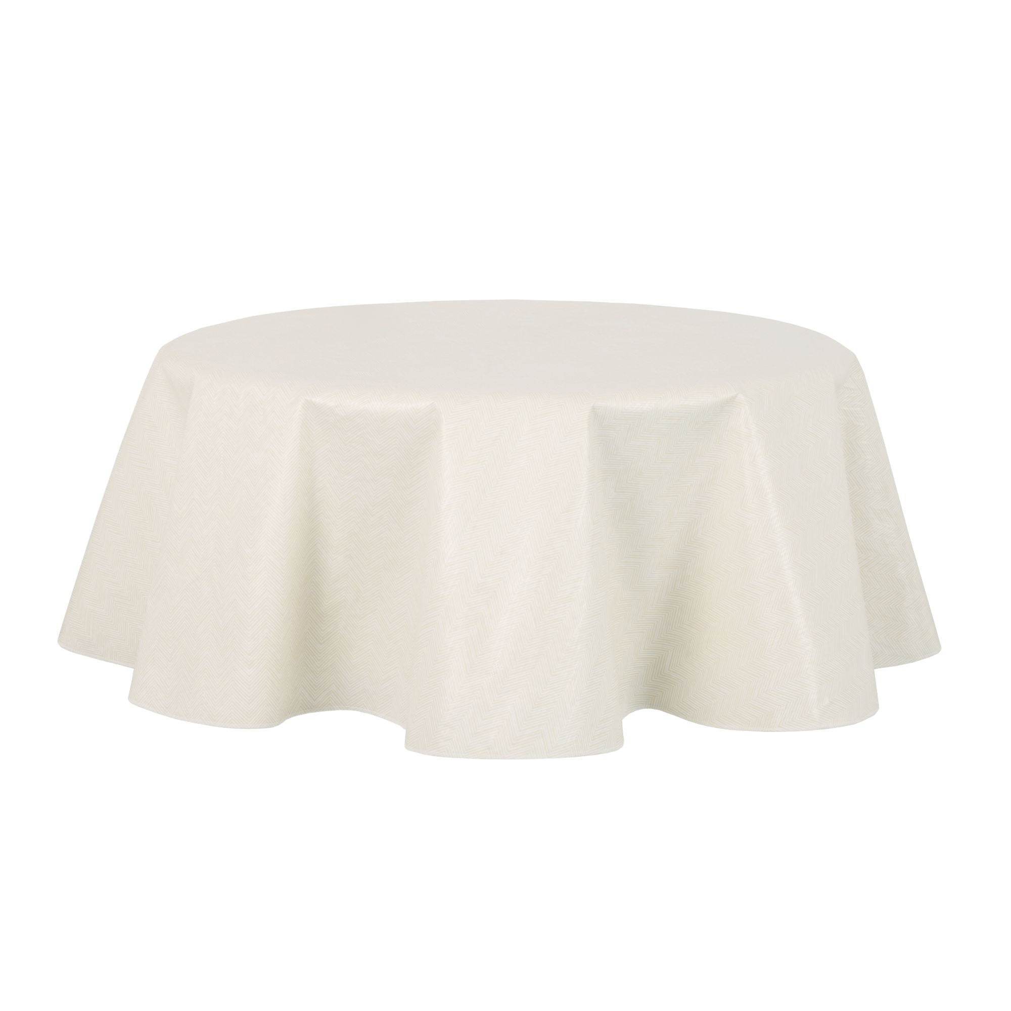 Mainstays Herringbone PEVA Tablecloth, Beige, 70" Round, Available in various sizes and colors