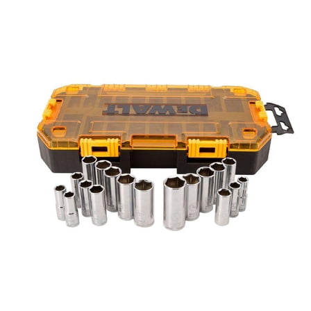 3/8 in. Drive Deep Combination Socket Set with Case (20-Piece)