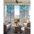 thumbnail image 6 of Blue Coastal Beach Blackout Curtains for Bedroom Living Room Darkening Curtains 63 Inches Long Summer Ocean Nautical Seaside Window Curtain 2 Panels Set Window Treatment Grommet Drapes 52"x63", 6 of 9