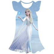 Disney Frozen Elsa robe imprimée filles Elsa princesse robe robes de fête de noël bébé fille vêtements congelés vêtements pour tout-petits