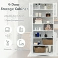 thumbnail image 6 of Giantex 57" Tall Bathroom Cabinet, Freestanding Storage Cabinet w/crylic Doors & Adjustable Shelves, White, 6 of 9