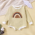 thumbnail image 2 of Bagilaanoe Newborn Baby Girl Boy Rompers Tops Rainbow/Sun/Letter Print Long Sleeve Jumpsuit 6M 12M 18M 24M Infant One Piece Bodysuit, 2 of 6
