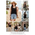 thumbnail image 5 of Fancyglim Women's Henley Tank Top Button Up Shirt V Neck Plain Tunic Black 2XL, 5 of 7