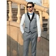 thumbnail image 4 of ETHAN Mens Tuxedo Suit Set Light Grey Business Suit for Men Casual Dresses Pants for Daily M, 4 of 9