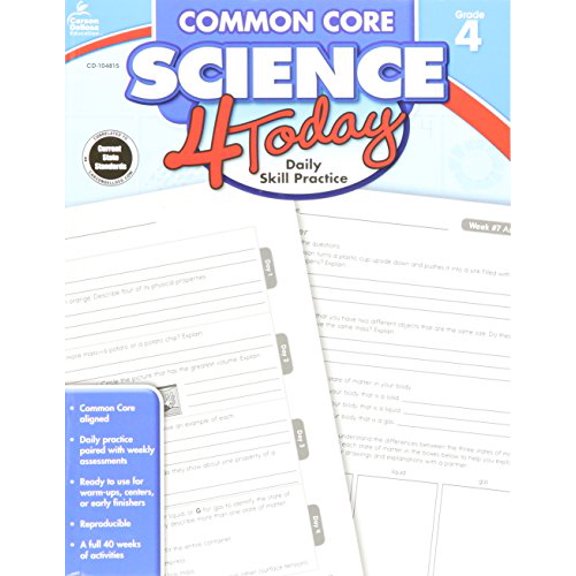 Pre-Owned Common Core Science 4 Today, Grade 4: Daily Skill Practice (Common Core 4 Today), 9781483811277, 1483811271, Paperback, ACT CSM edition