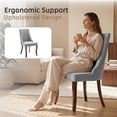 thumbnail image 3 of Fabric Dining Chairs Set of 2, LEGAHOME Upholstered Dining Room Chair with Solid Wood Leg, High Back Chairs for Dining Table, Kitchen Side Chairs, 300lbs Weight Capacity, Gray, 2Pcs, 3 of 8