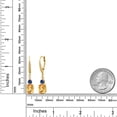 thumbnail image 6 of Gem Stone King 18K Yellow Gold Plated Silver Yellow Citrine and Blue Created Sapphire Dangle Earrings for Women with Lab Grown Diamond (3.83 Cttw, Oval Checkerboard 9X7MM), 6 of 6